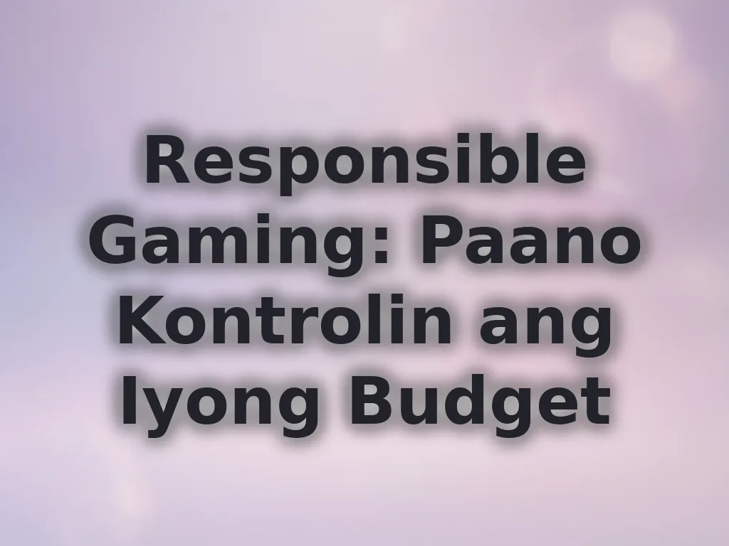 Responsible gaming tips