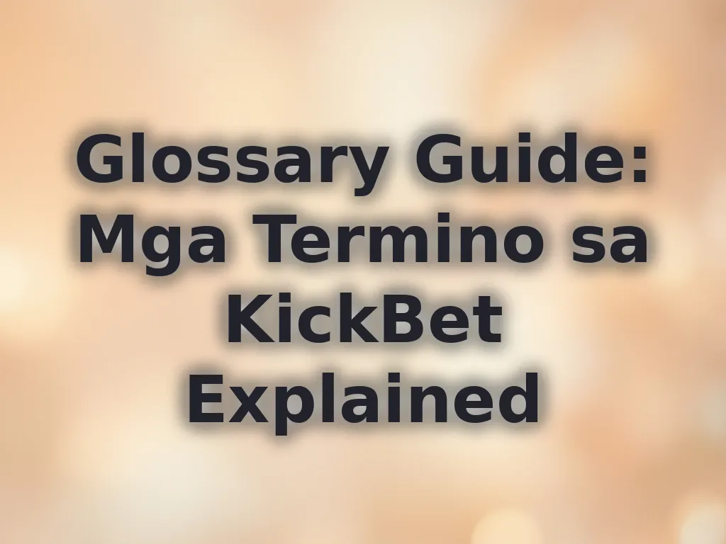 Glossary ng casino terms